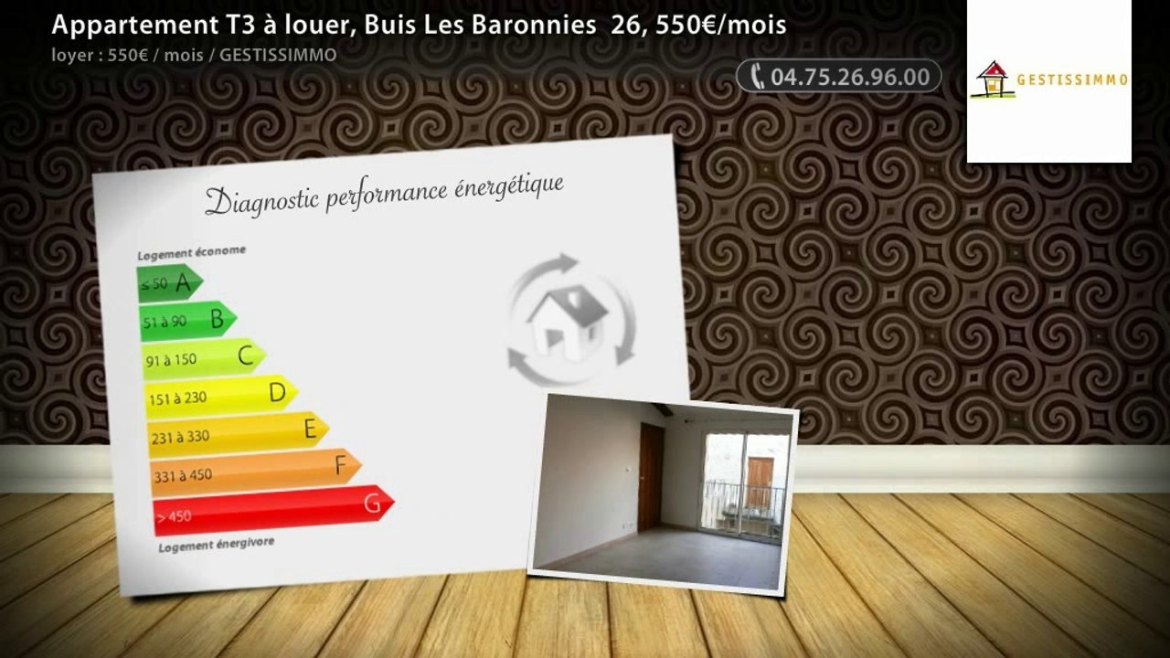 Appartement T3 à louer, Buis Les Baronnies  26, 550€/mois