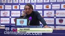 Conférence de presse Clermont Foot - Nîmes Olympique (1-0) : Régis BROUARD (CF63) - René MARSIGLIA (NIMES) - 2013/2014