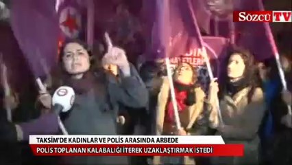 Download Video: Taksim'de kadınlar ve polis arasında arbede