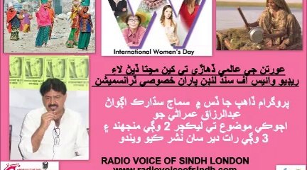 Women s' day-Lecture on Women Rights By Sain Razaq Umrani 8 March 14