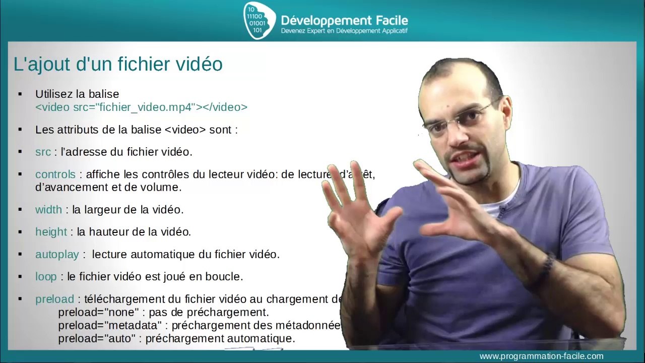 ajouter un player video HTML5 compatible google chrome firefox safari internet explorer