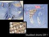 DIY studded Shorts    Dresslink Review - Studs for shorts denim Levis studded shorts tutorial