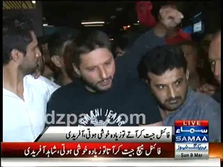 Shahid Afridi Media Talk at Karachi Airport