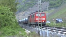 Züge zwischen Hammerstein Leutesdorf, MRCE 185, HGK 185, 2x 151, 152, 2x 189, DB 185, 101, 2x 425