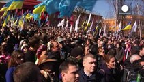 Manifestaciones prorrusas en Crimea y por la unidad nacional en Kiev