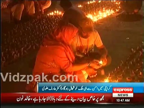 About 22,000 Candles were lighted in Mazaar-e-Quaid to promote Peace , PTI Also Participated