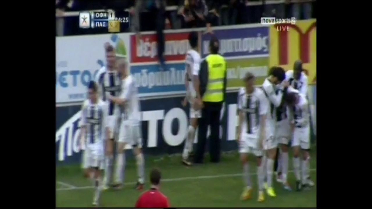 Ο πανηγυρισμός με την κοιλιά του Νούνιες (ΟΦΗ - ΠΑΣ)