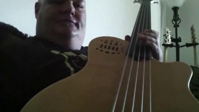 Godin A5 acoustic electric bass solo for fun (unplugged), Darrell Craig Harris