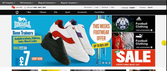 Joomla Sport Virtuemart Template Frontend and Backend