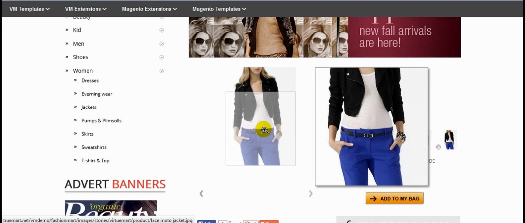 Joomla Fashion Virtuemart Template Frontend and Backend