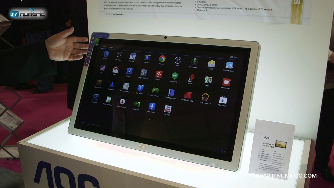 Ecran moniteur AOC A2472 PW4T  22 pouces sous Android