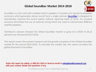 Sound bar Market to Grow in America and the EMEA and APAC regions by 2018