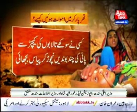 Thar be drought deaths, Khurshid Shah and Sharjeel Memon agreed