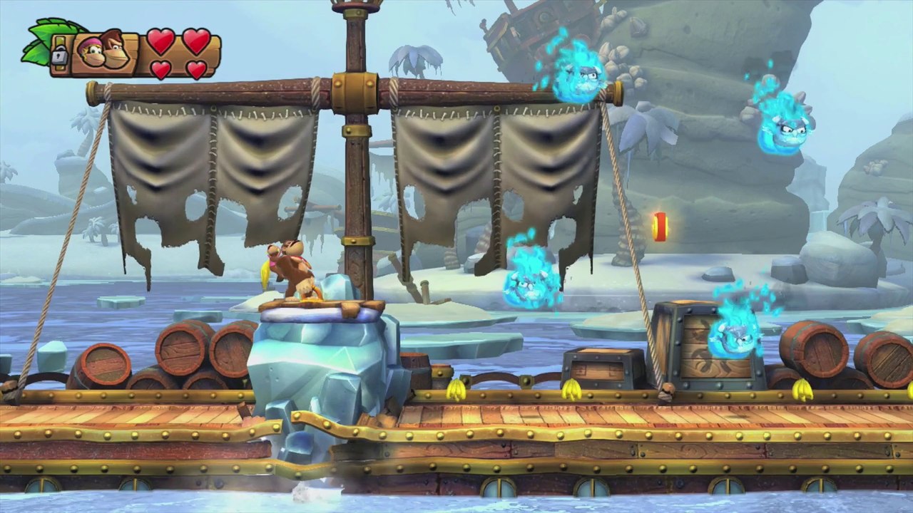 Donkey Kong Country: TF. Navíos nevados 6-2 - Gameplay - 100% puzzles y letras