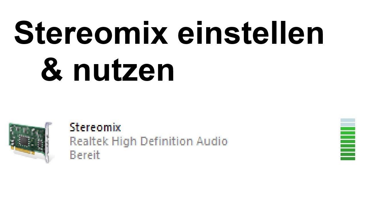 [TUT] Stereomix aktivieren und einstellen [DE | FullHD]