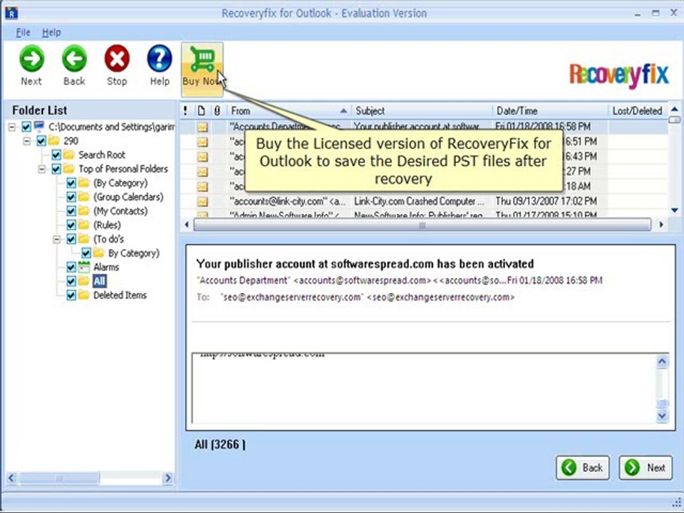 RecoveryFix for Outlook recovery tool