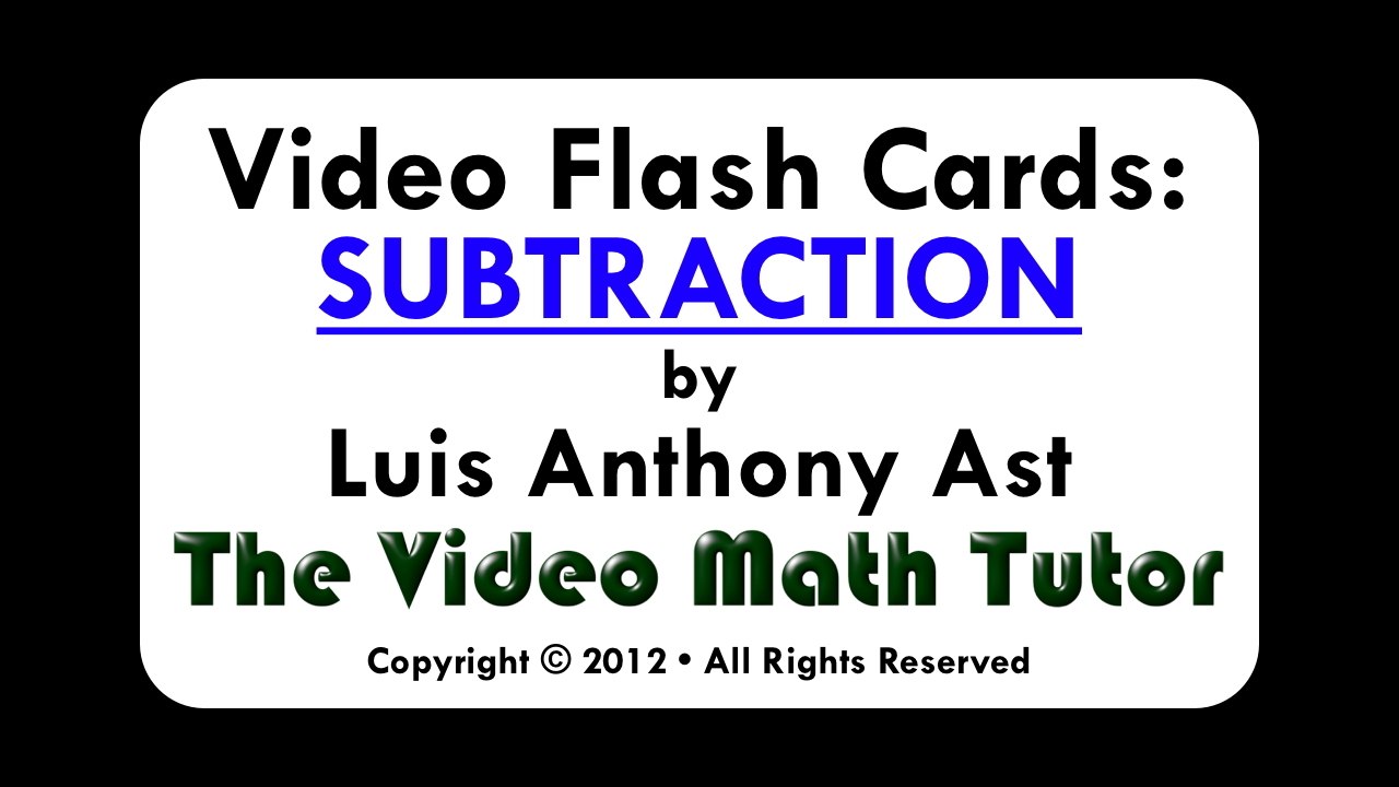 Video Flash Cards: Subtraction by 8