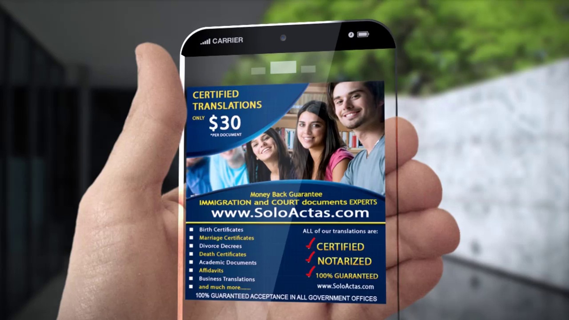 ⁣Certified Spanish Translation