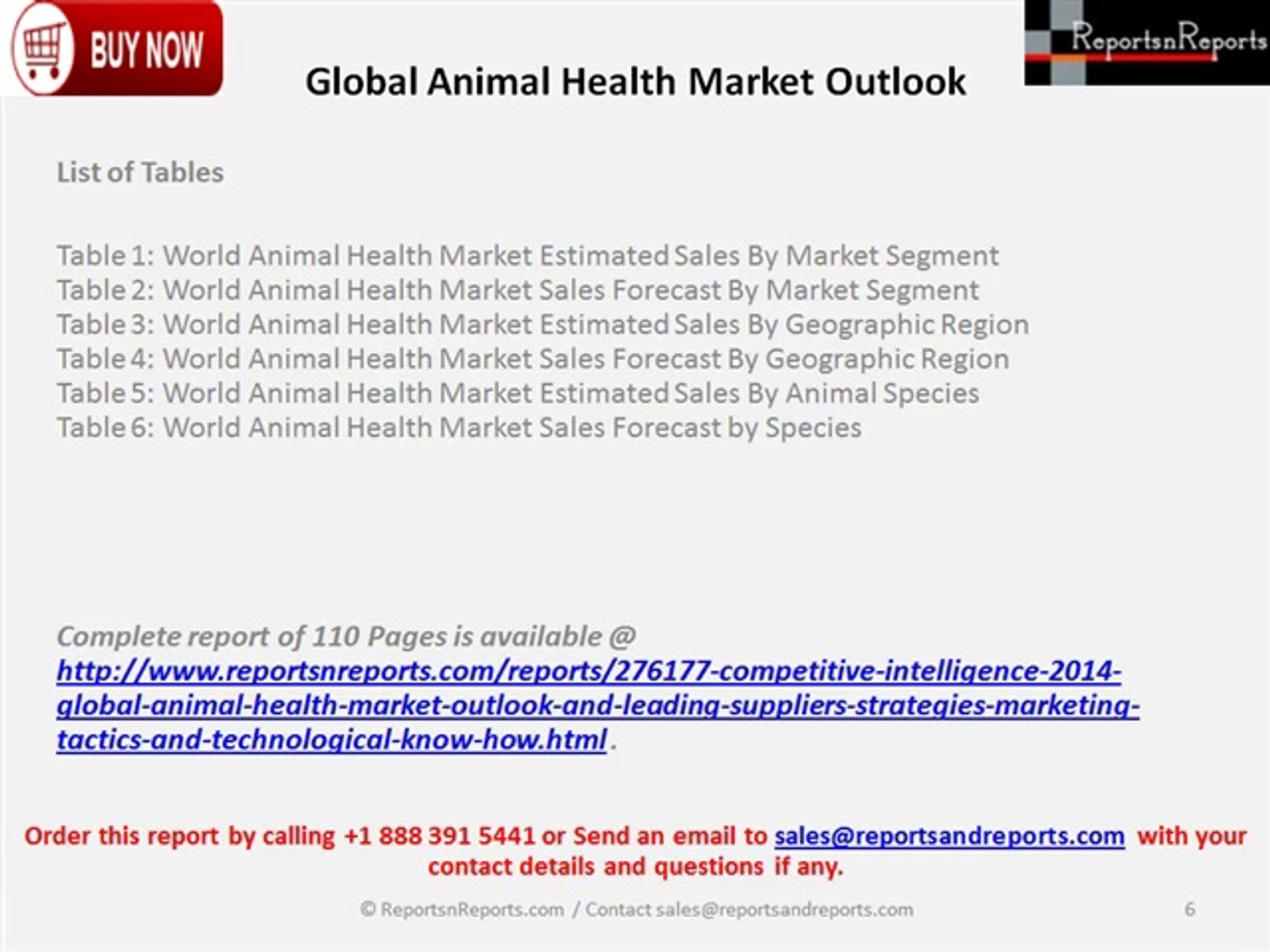 ⁣Global Animal Health Market Outlook