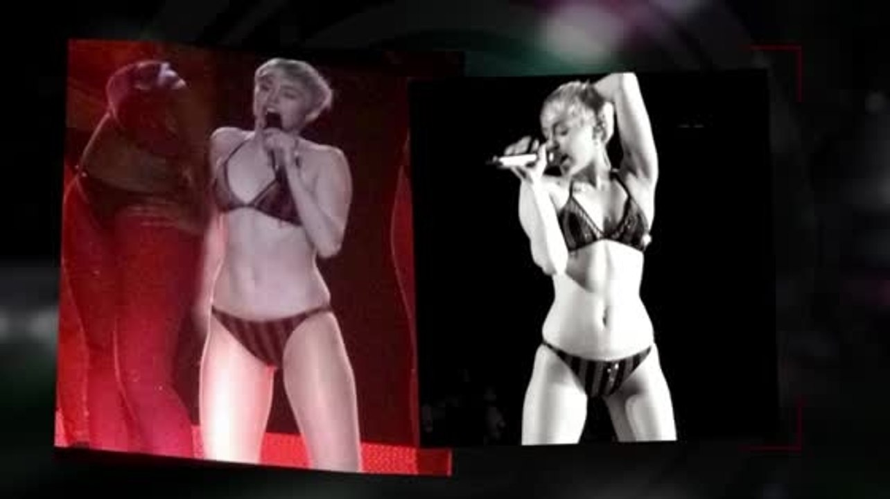 Miley Cyrus in Unterwäsche auf Bühne