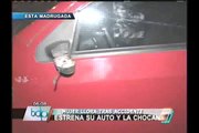 Mujer sufrió ataque de nervios luego que le chocaran su auto del año en San Isidro