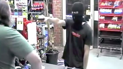 Masked Man Calmly Denied His Right to Rob Convenience Store