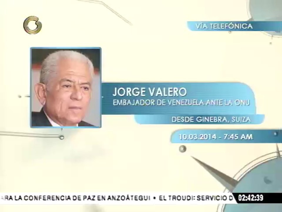 Embajador de Venezuela ante la ONU: En Venezuela "están vigentes todos los derechos humanos"