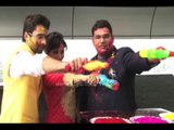 Jackie Bhagnani & Hot Neha Sharma making fun at Holi Celebration