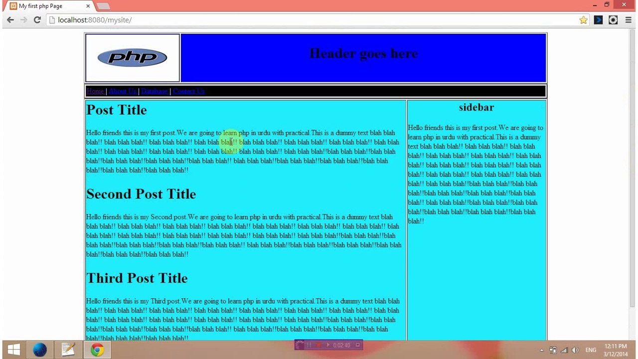simple php site tutorial end