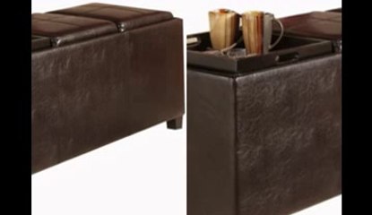 Convenience Concepts 143034 Designs-4-Comfort Tribeca Ottoman with 3 Tray Tops