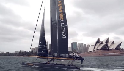 Team Australia AC45 training in Sydney Harbour with Oracle