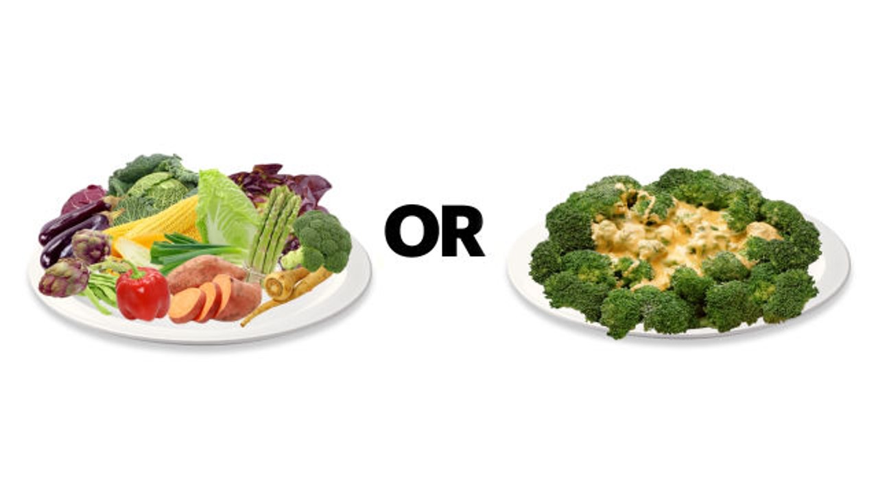 No Veggies vs. Buttery Veggies