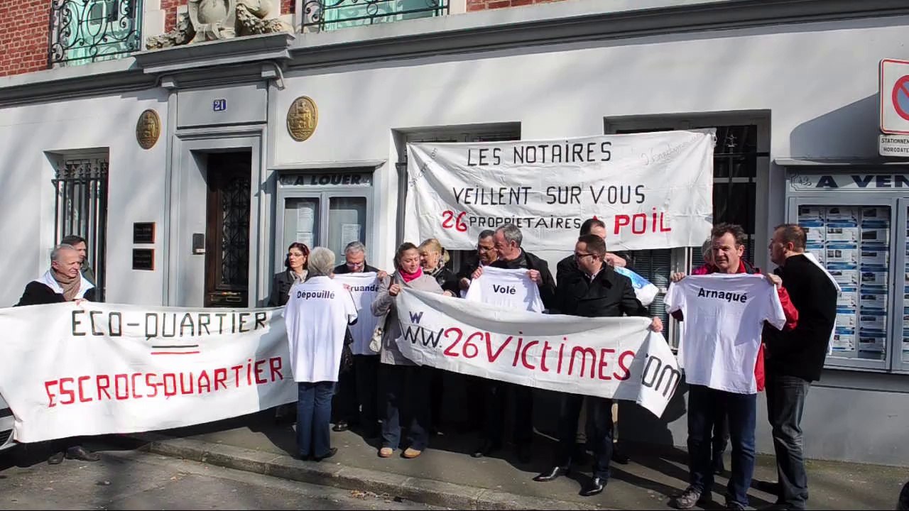 Arras : manifestation des victimes de l'écoquartier fantôme de Saint-Laurent-Blangy