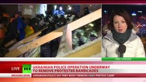 Breaking Barricades: Ukraine cops clash with protesters in attempt to clear roads