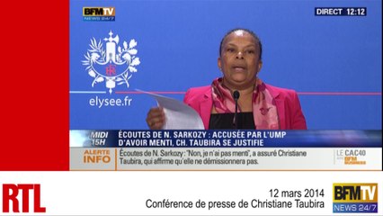 VIDÉO - Christiane Taubira : "Non je n'ai pas menti"