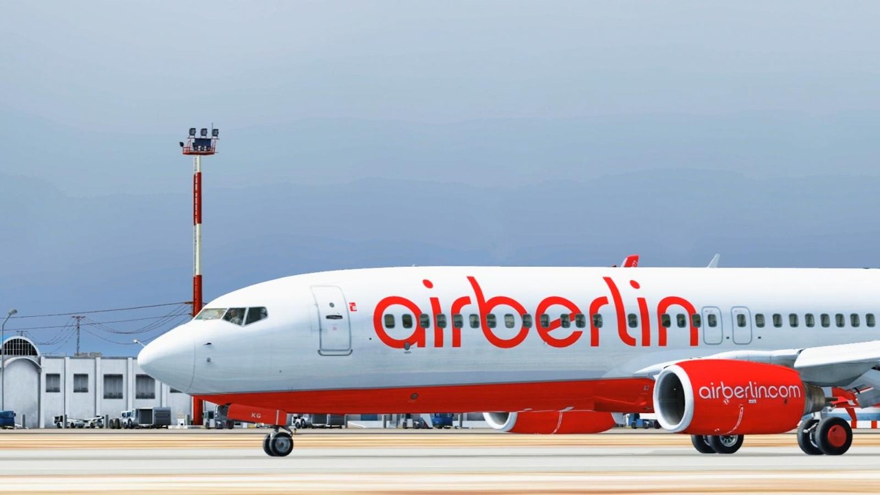FSX Air Berlin Boeing 737 Landing @ Djerba RWY 09 ( HD )