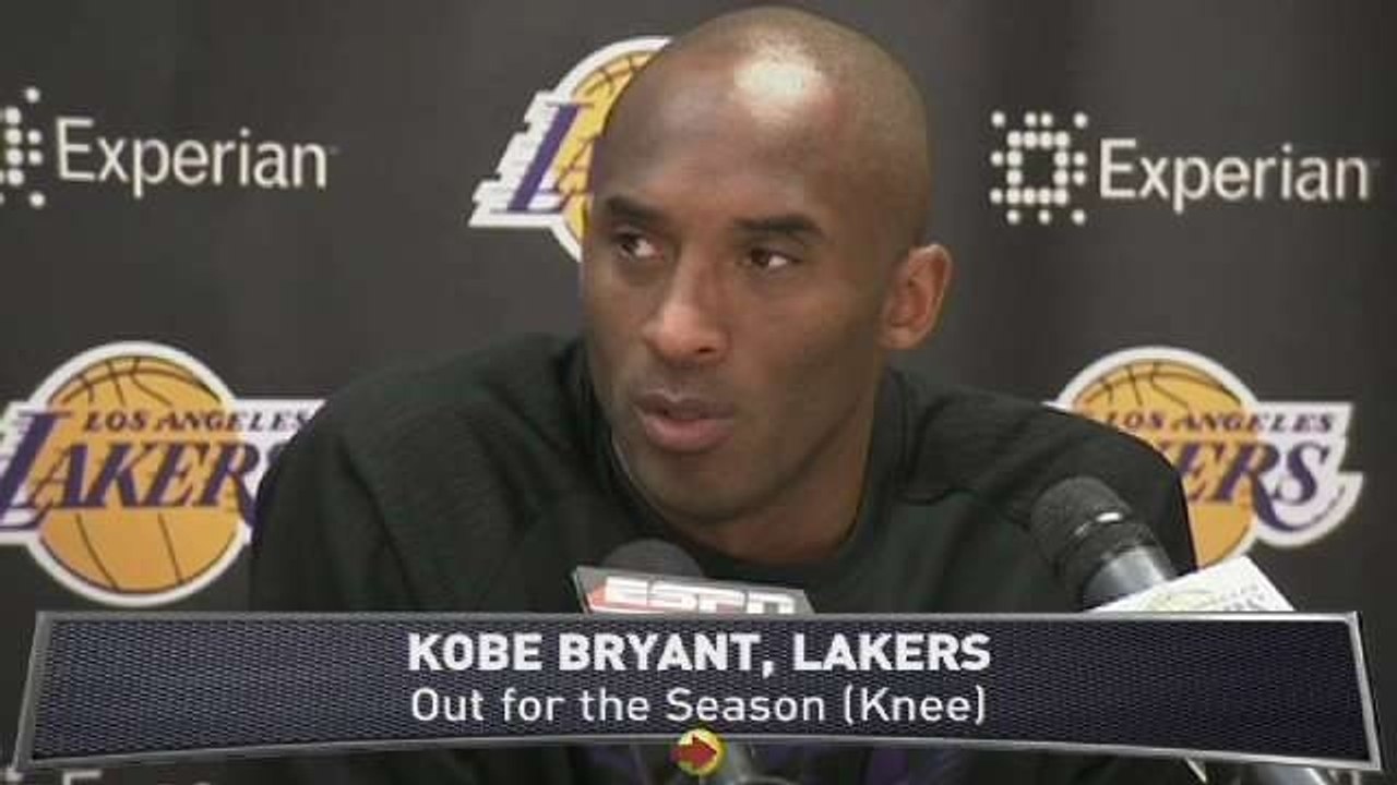 Kobe Bryant to Miss Rest of Season