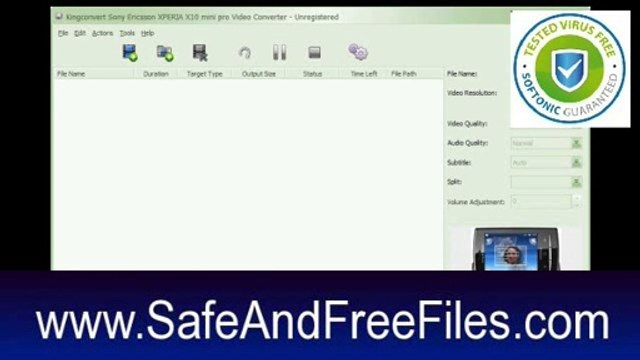 Get KingConvert Sony Ericsson XPERIA X10 mini pro Video Converter 5.3 Serial Number Free