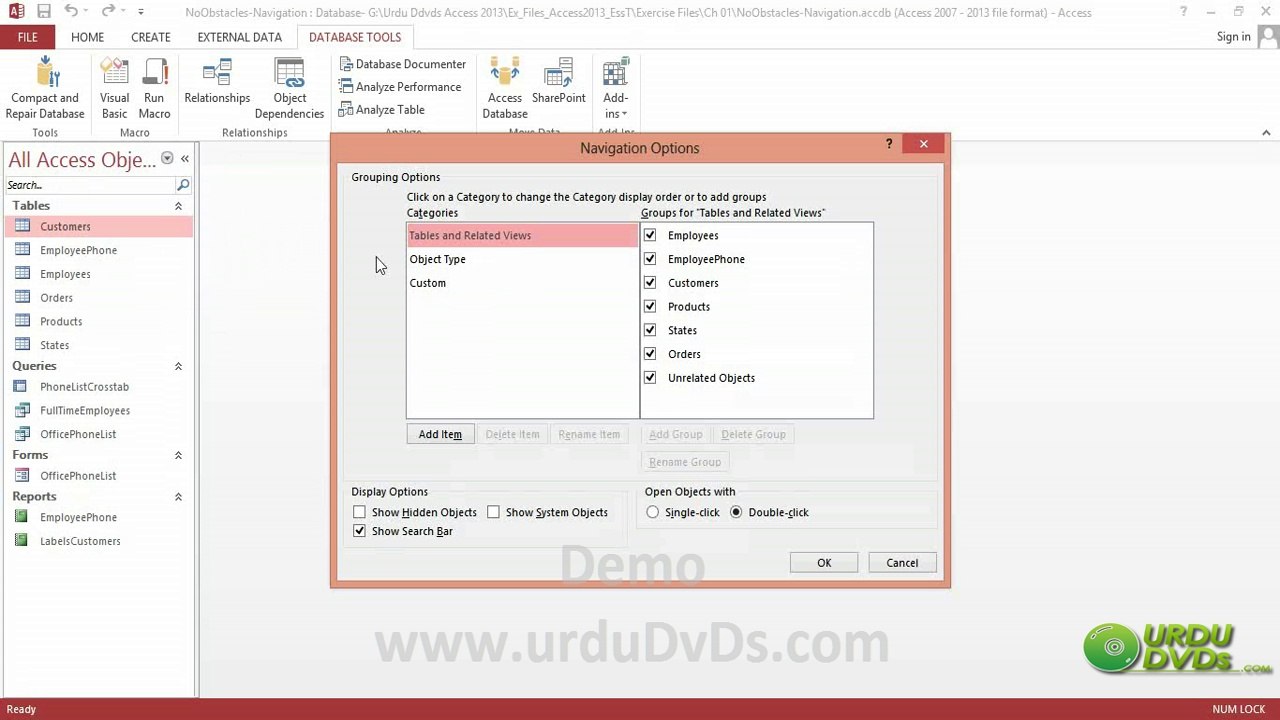 08. MS.Access 2013 in Urdu - Access navigation