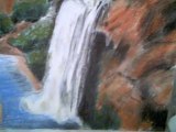 OIl Pastels - Painting of the Havasupai Indian Waterfall