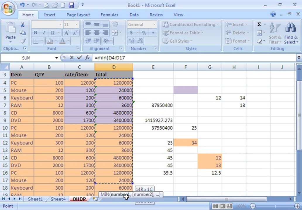 MS Excel 2007 18 ohd