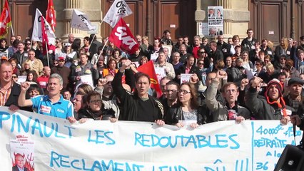 Manifestation des salariés de La Redoute à Tourcoing, ce jeudi