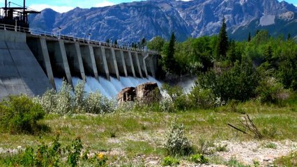 Seebe Dam on Bow River in Alberta.
