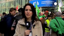 Brüksel'de AB-ABD serbest ticaret anlaşması görüşmeleri protesto edildi