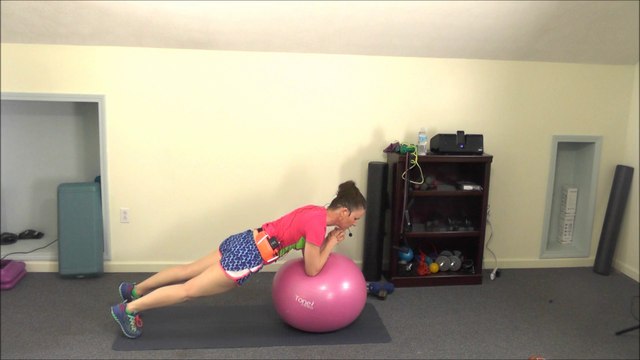 FITNESS BALL ENTIRE BODY SCULPT & TONE BURN = full length at home exercise video