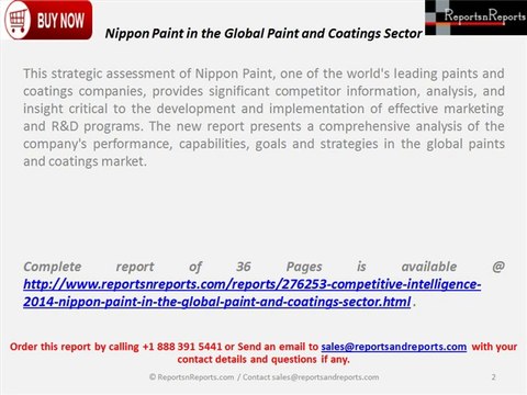 Competitive Intelligence 2014: Nippon Paint in the Global Paint and Coatings Sector
