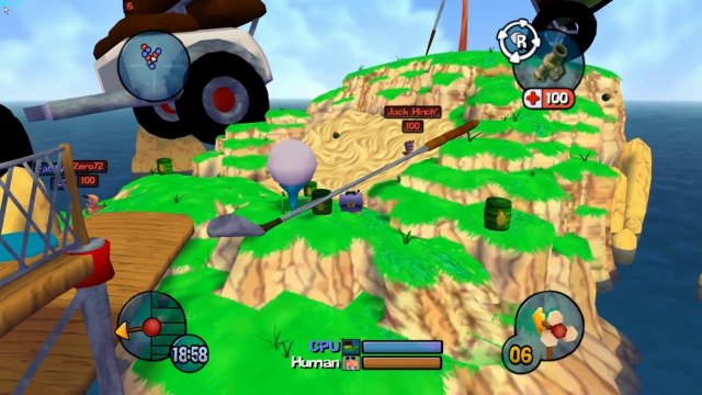 Worms 3D HD on Dolphin Emulator (Widescreen Hack)