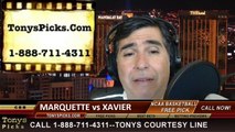 Marquette Golden Eagles vs. Xavier Musketeers Pick Prediction NCAA College Basketball Odds Preview 3-13-2014