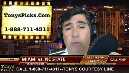 North Carolina St Wolfpack vs. Miami Hurricanes Pick Prediction NCAA College Basketball Odds Preview 3-13-2014