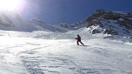 Loulou sur la piste du Clot à la Norma